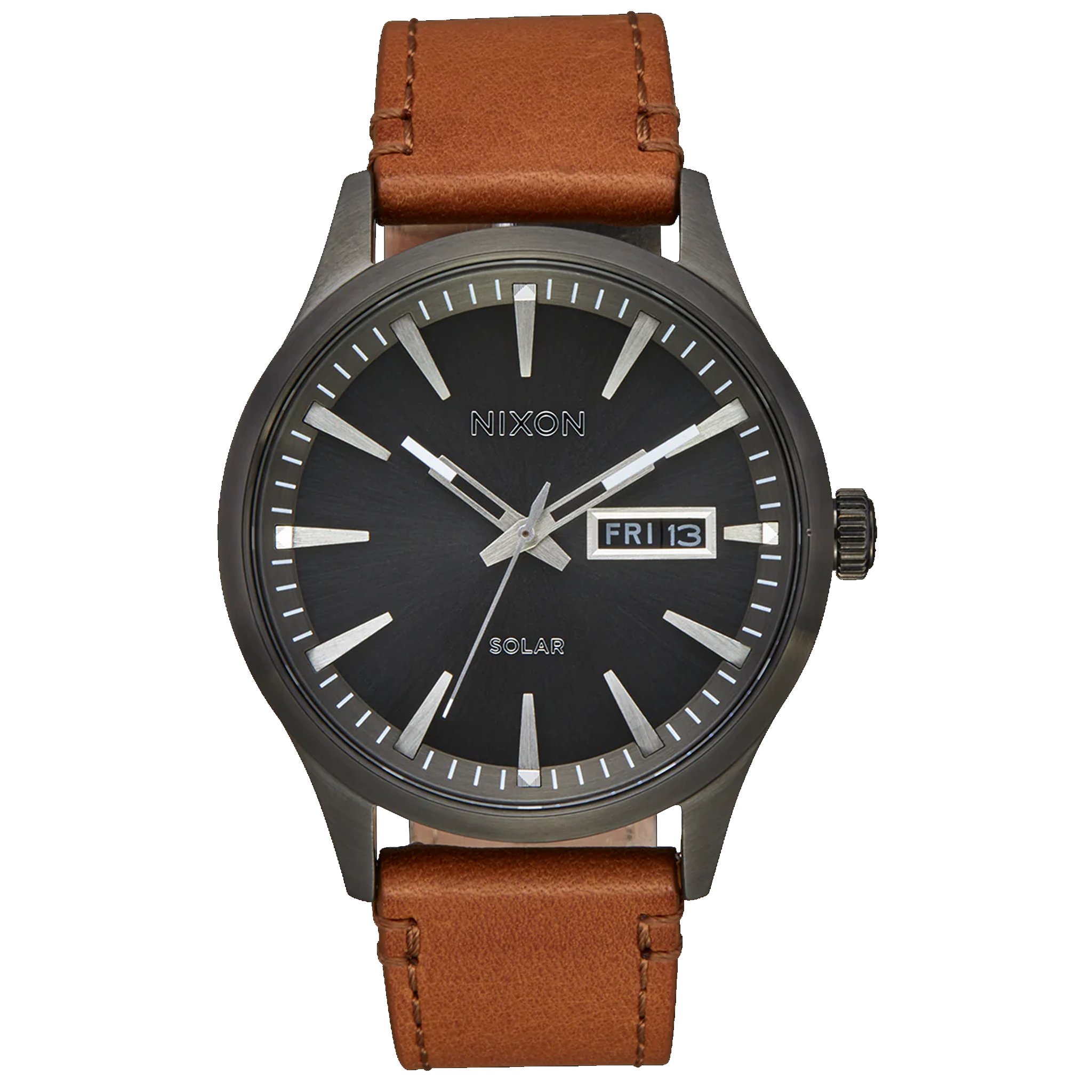 Nixon Sentry Solar Leather - Gunmetal A1347-131