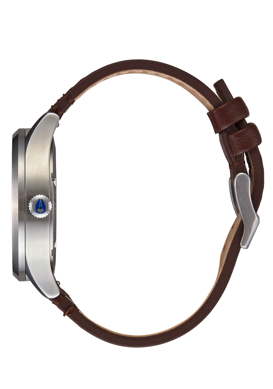 Nixon Sentry Solar Leather - Navy SUnray/Silver A1347-5091