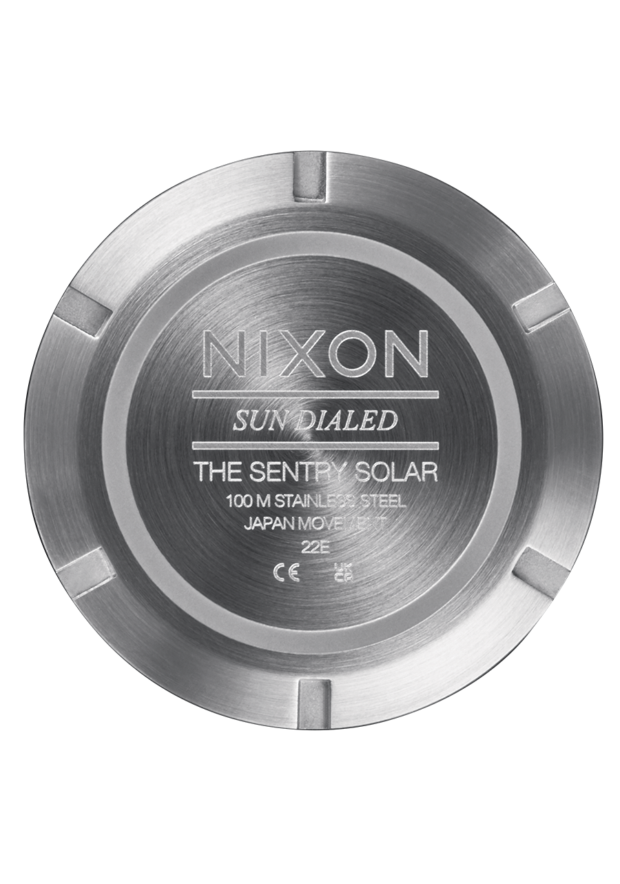 Nixon Sentry Solar Leather - Navy SUnray/Silver A1347-5091