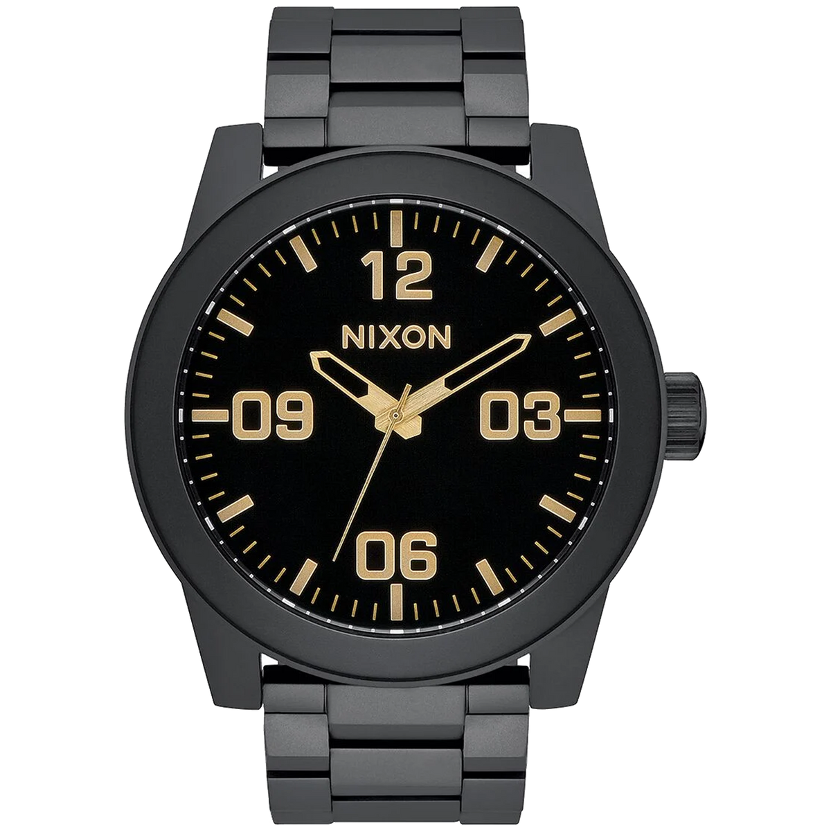 Nixon Corporal 48mm SS - Matte Black/Gold