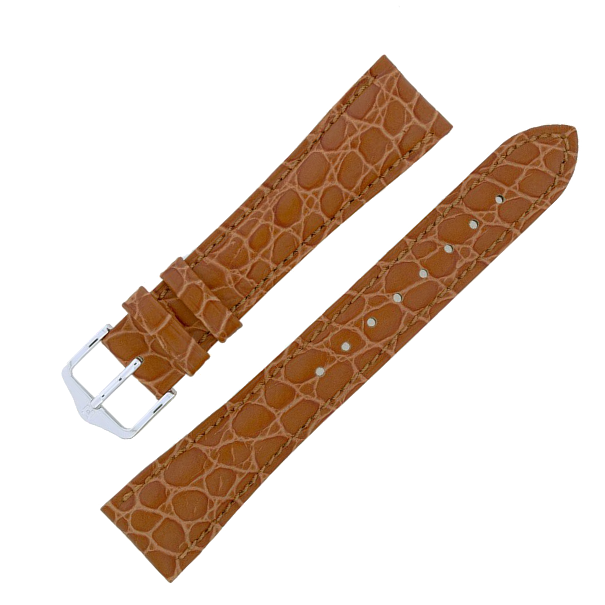 Hirsch ARISTOCRAT Croco Embossed Leather Watch Strap