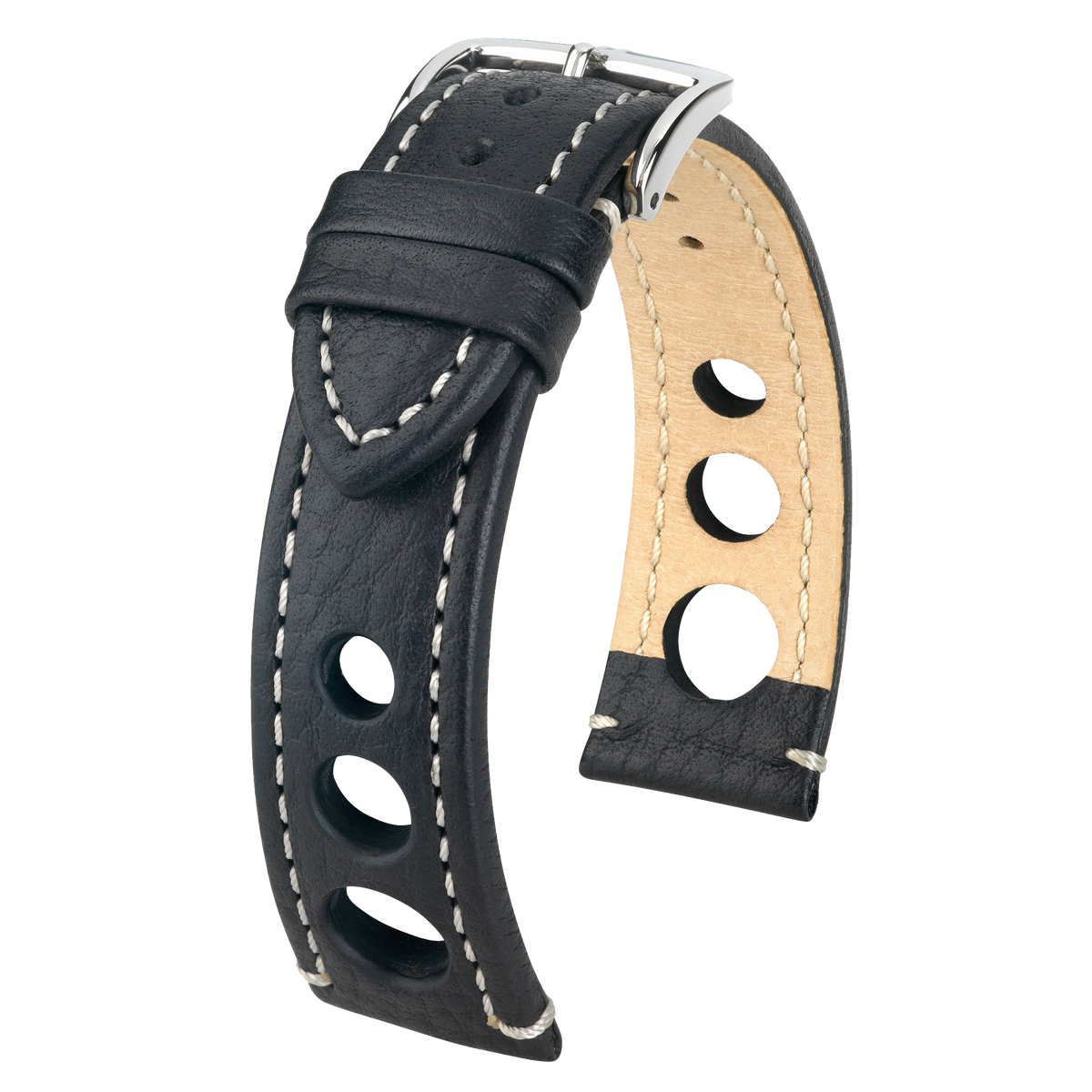 Hirsch RALLY Natural Leather Racing Watch Strap