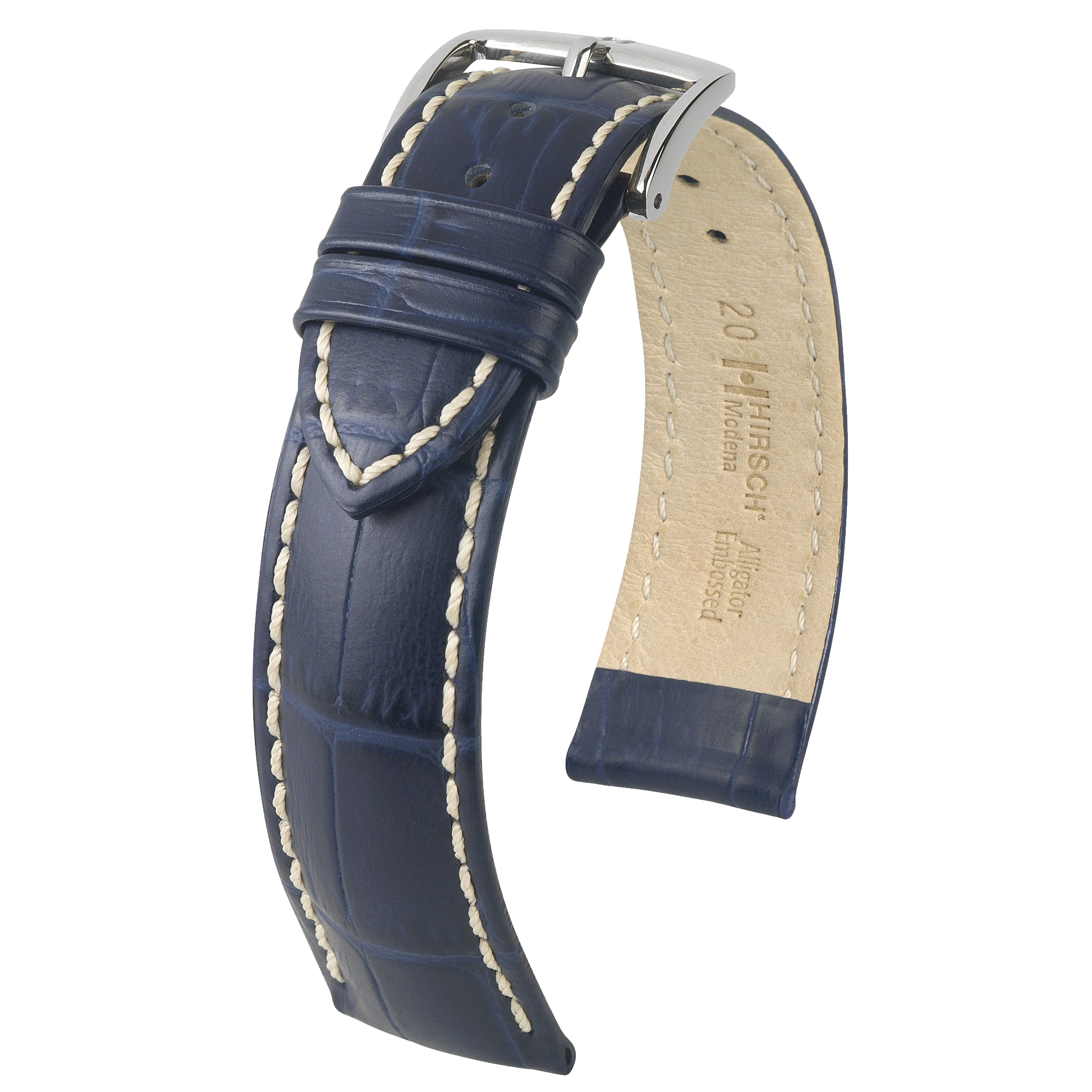 Hirsch MODENA Alligator Embossed Leather Watch Strap