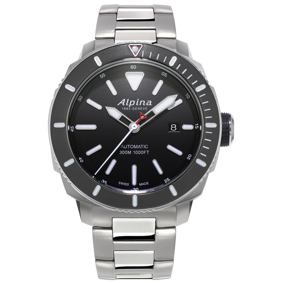 Alpina - SEASTRONG DIVER 300 AUTOMATIC - Black Dial, Stainless Steel Bracelet