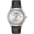 Citizen Eco-Drive - Silver with Black Leather Strap