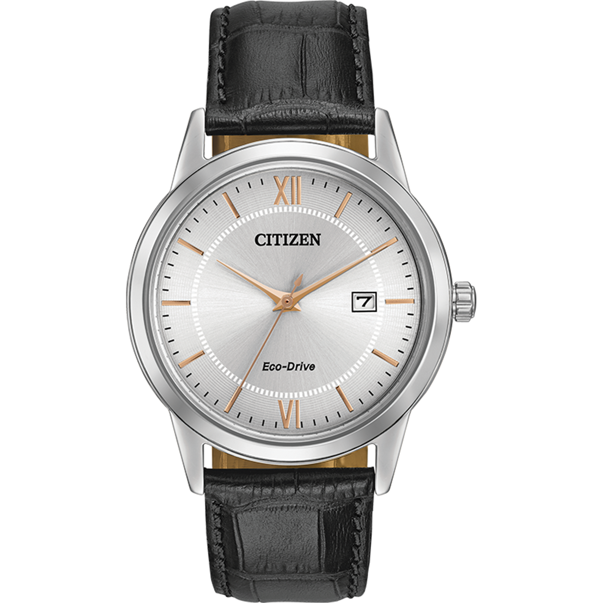 Citizen Eco-Drive - Silver with Black Leather Strap