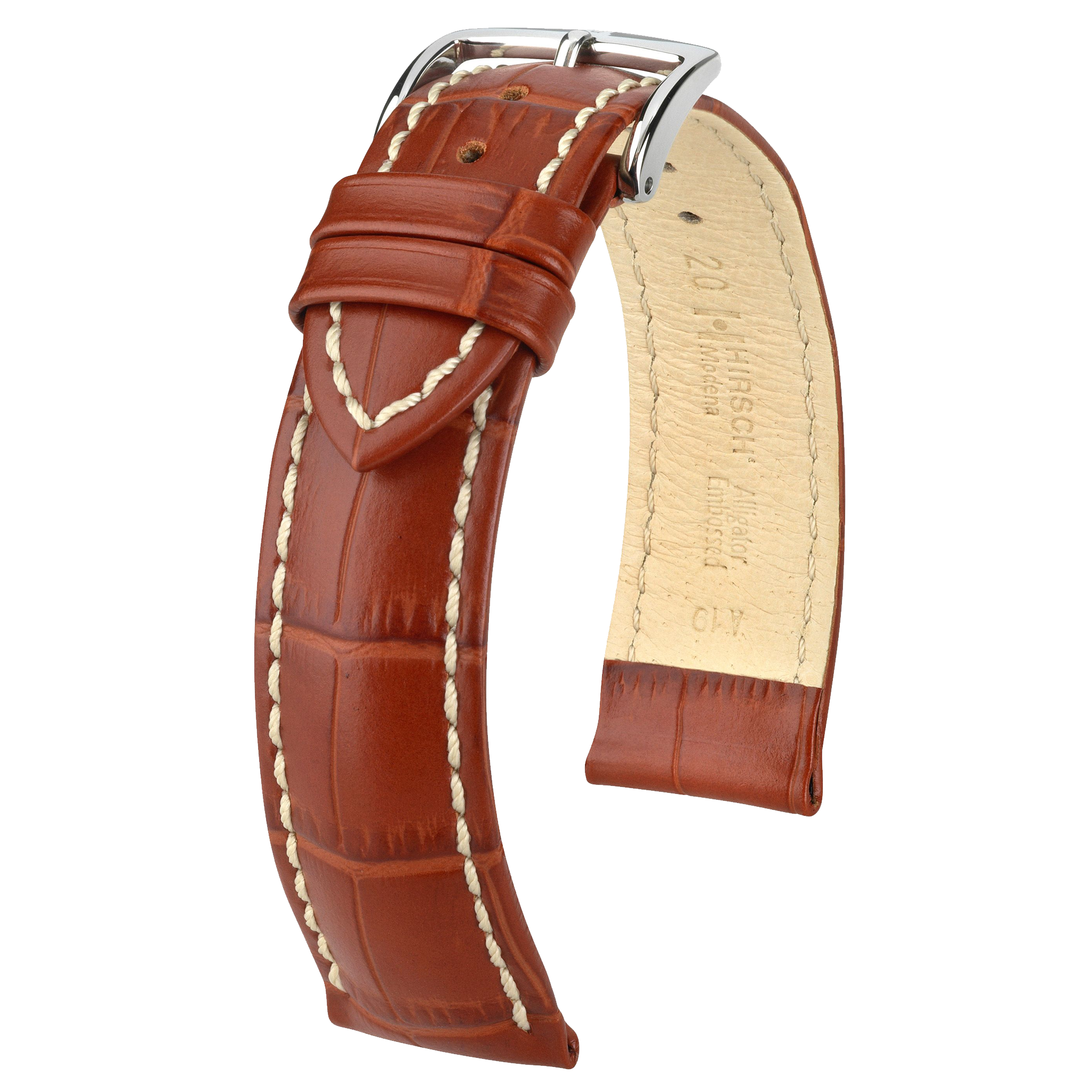 Hirsch MODENA Alligator Embossed Leather Watch Strap