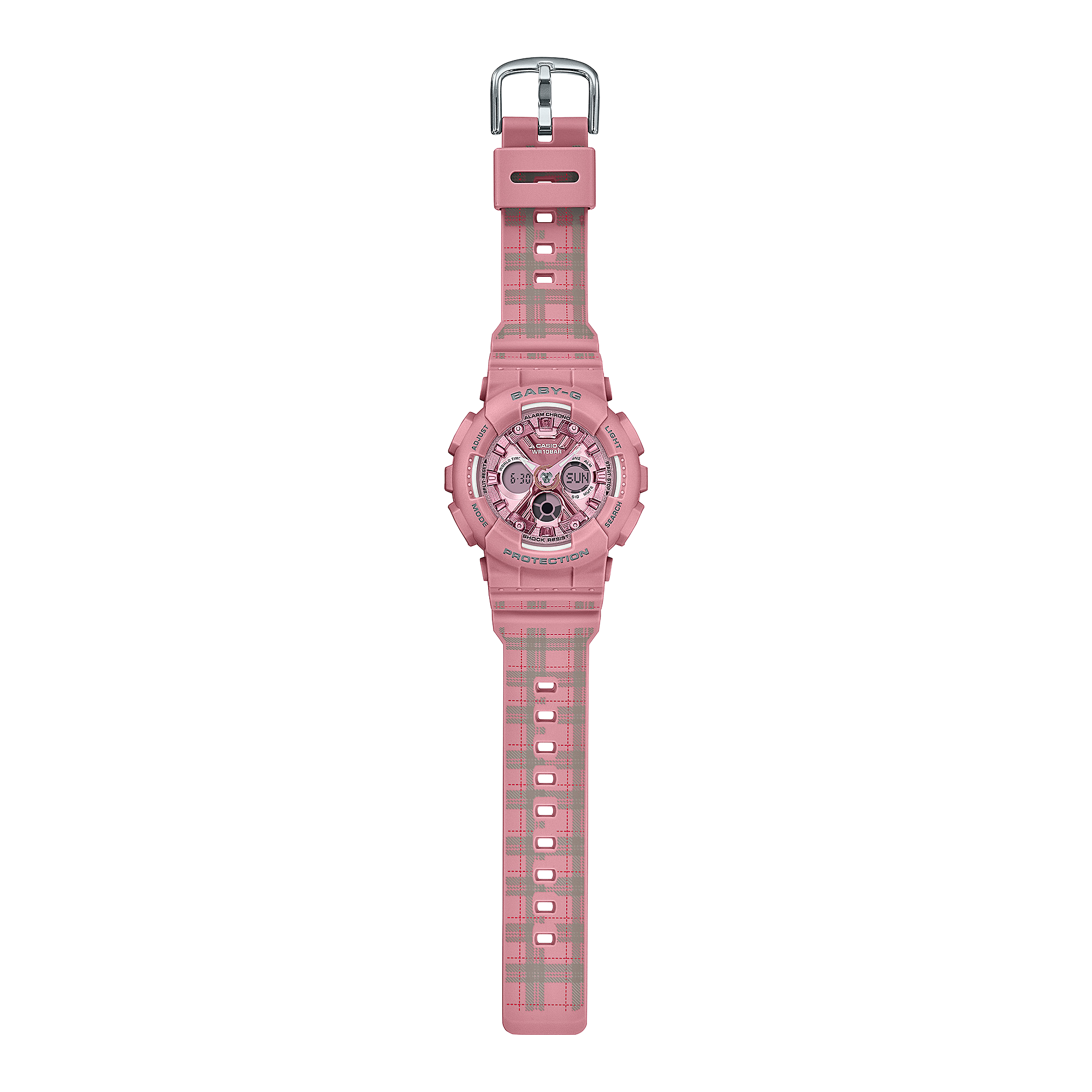 Casio Baby G - Ani/Digi - Pink Tartan BA130SP-4A