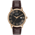 Citizen Eco-Drive - Rose Gold Tone, Brown Leather