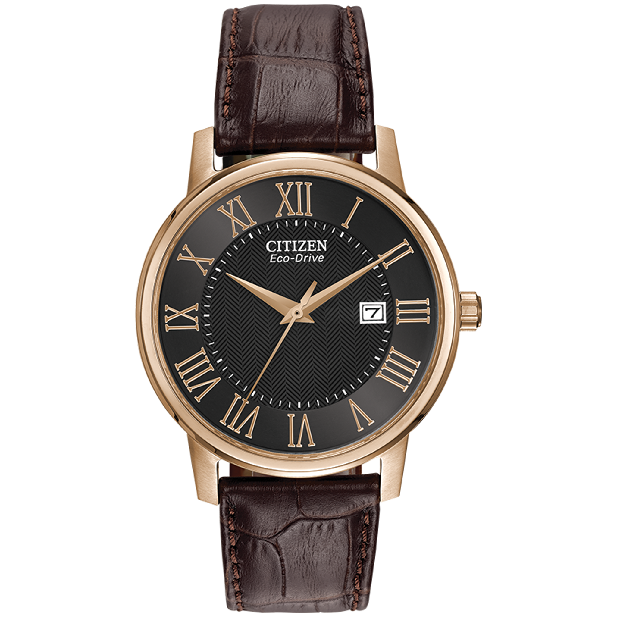 Citizen Eco-Drive - Rose Gold Tone, Brown Leather