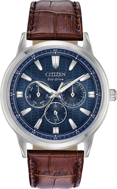 Citizen Eco-Drive - Corso - Stainless Steel Multifunction with Brown Leather