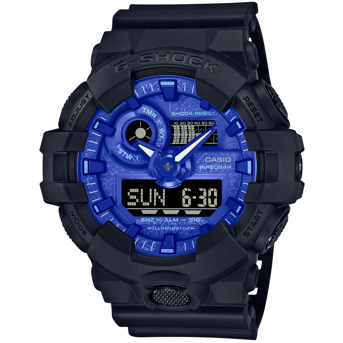 Casio G Shock GA700 Paisley Blue GA700BP 1A