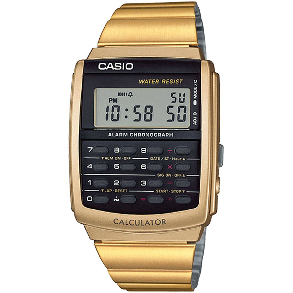 Casio Vintage Calculator Watch - Gold
