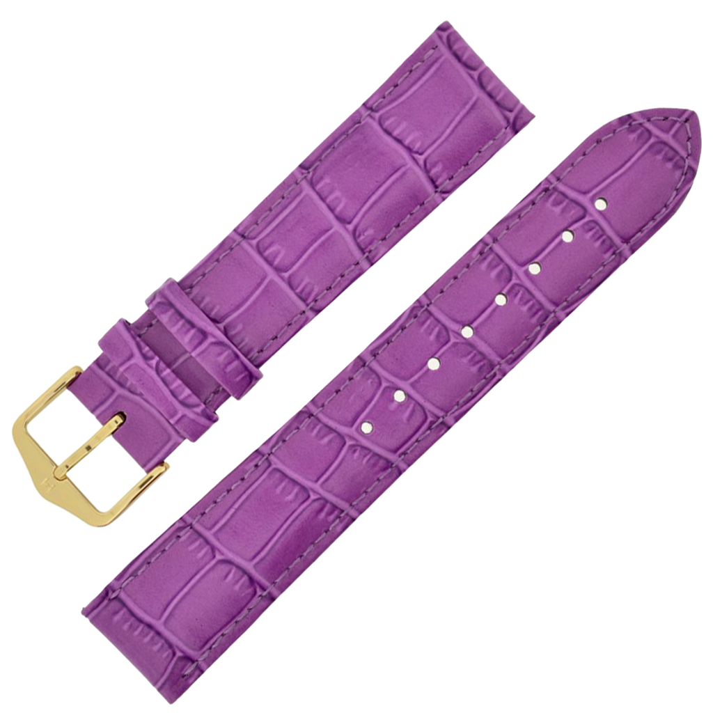 Hirsch LOUISIANALOOK Alligator Embossed Leather Watch Strap