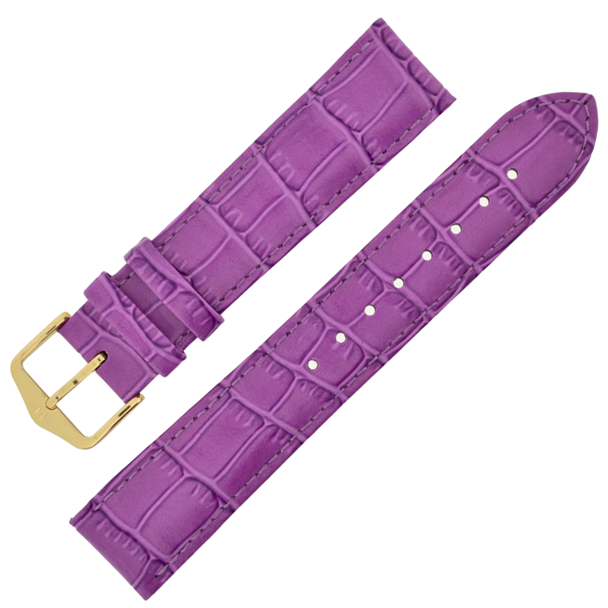 Hirsch LOUISIANALOOK Alligator Embossed Leather Watch Strap