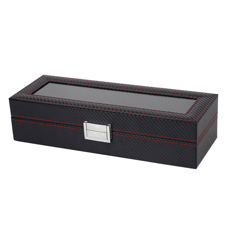 STRAPSCO - Carbon Fiber Watch Box for 6 Watches