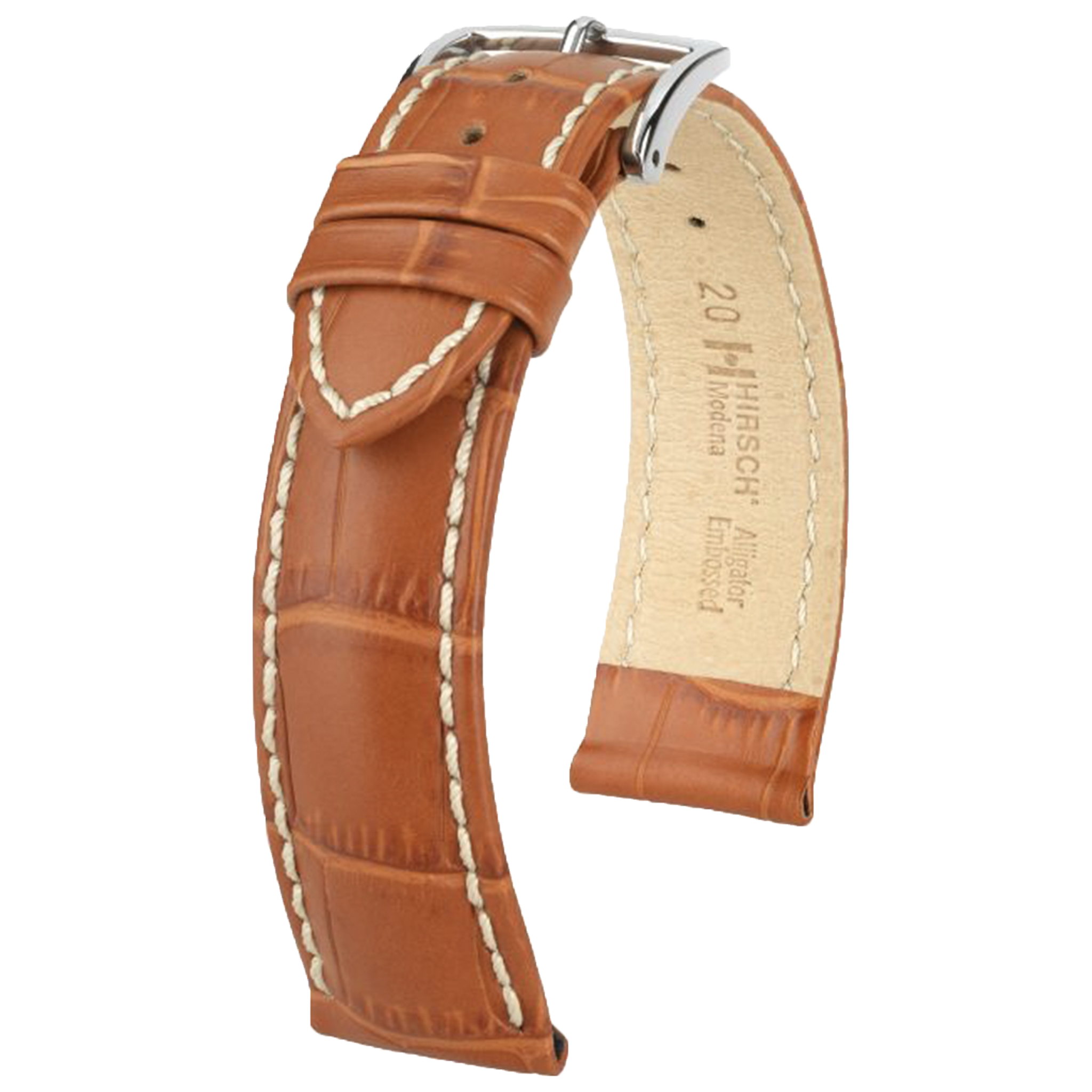 Hirsch MODENA Alligator Embossed Leather Watch Strap