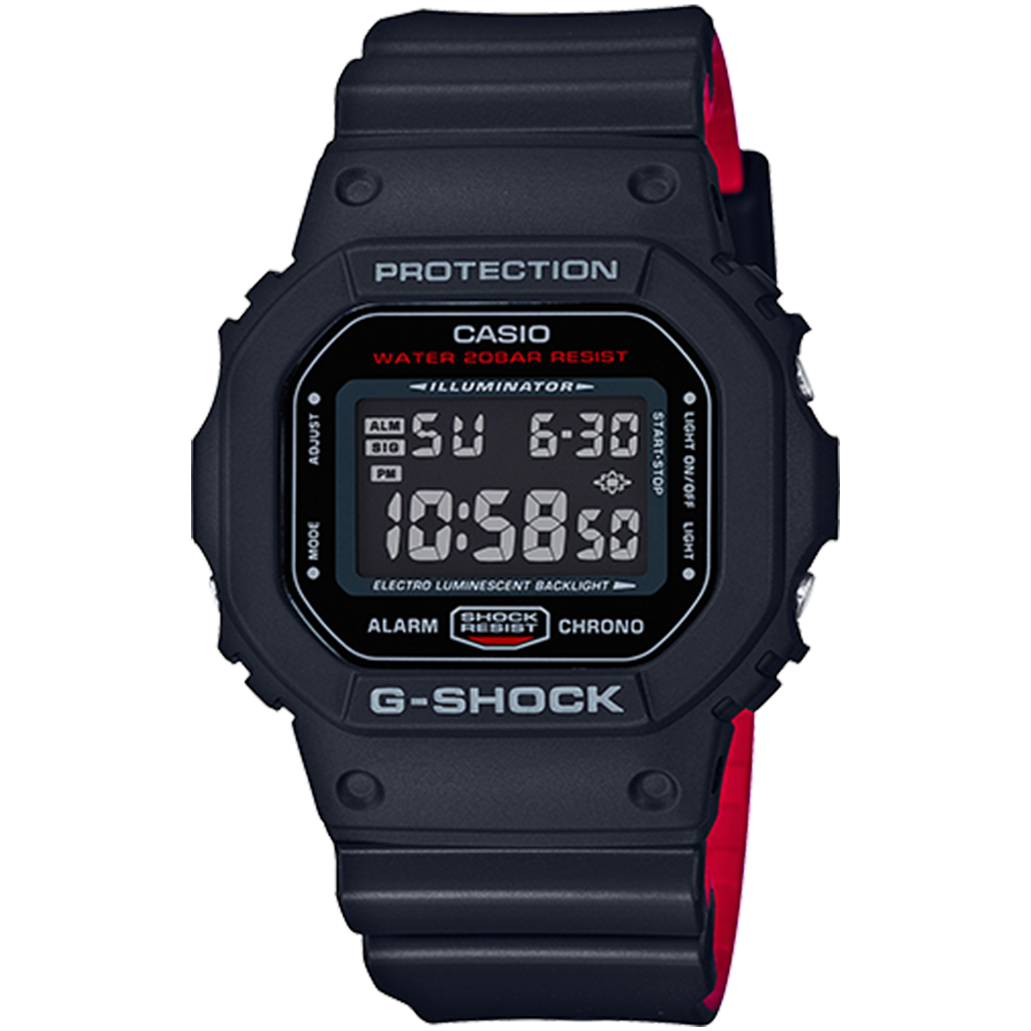 Casio G Shock DW5600 Series Black Red