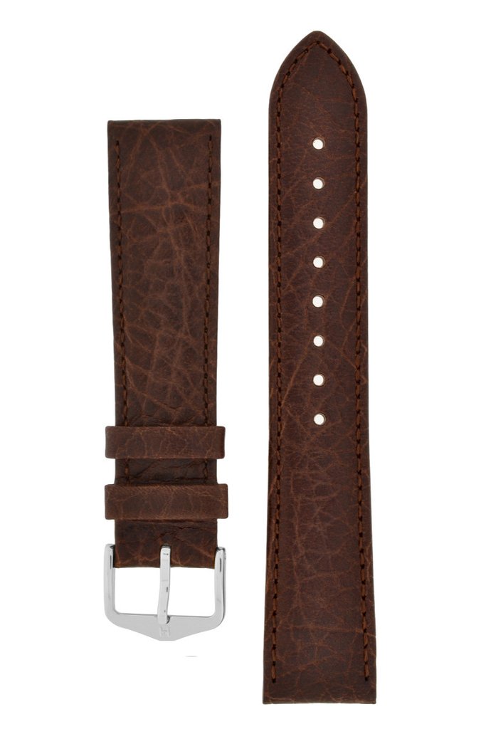 Hirsch DENVER Natural Leather Watch Strap in BROWN