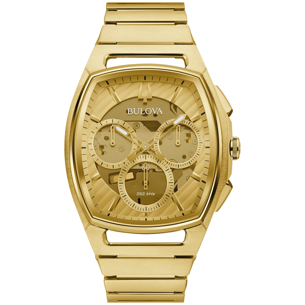 Bulova - Men's Curv Chronograph Watch - Gold Tone