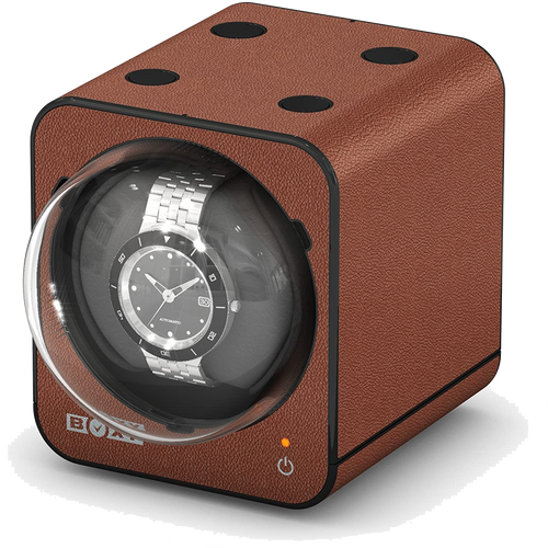 Boxy Watch Winder - Fancy Brick Winder System - Leather