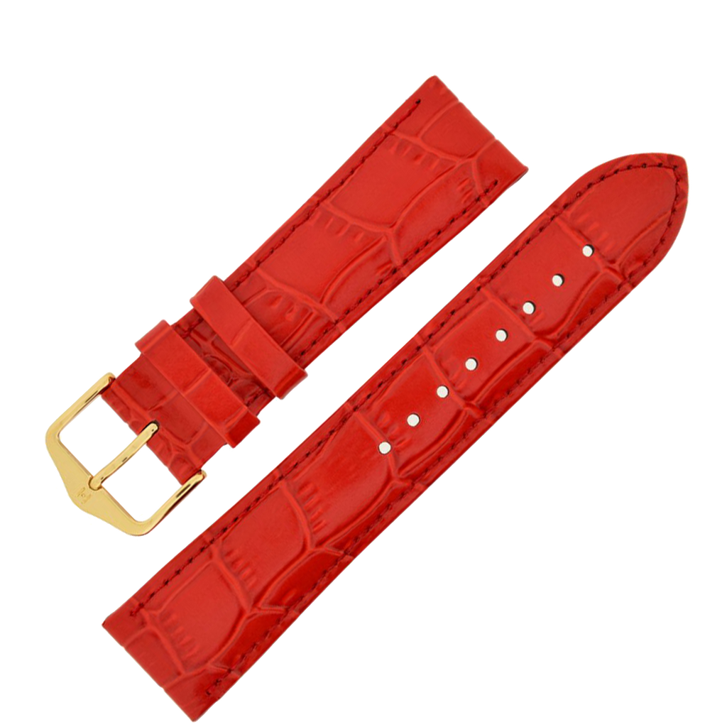 Hirsch LOUISIANALOOK Alligator Embossed Leather Watch Strap