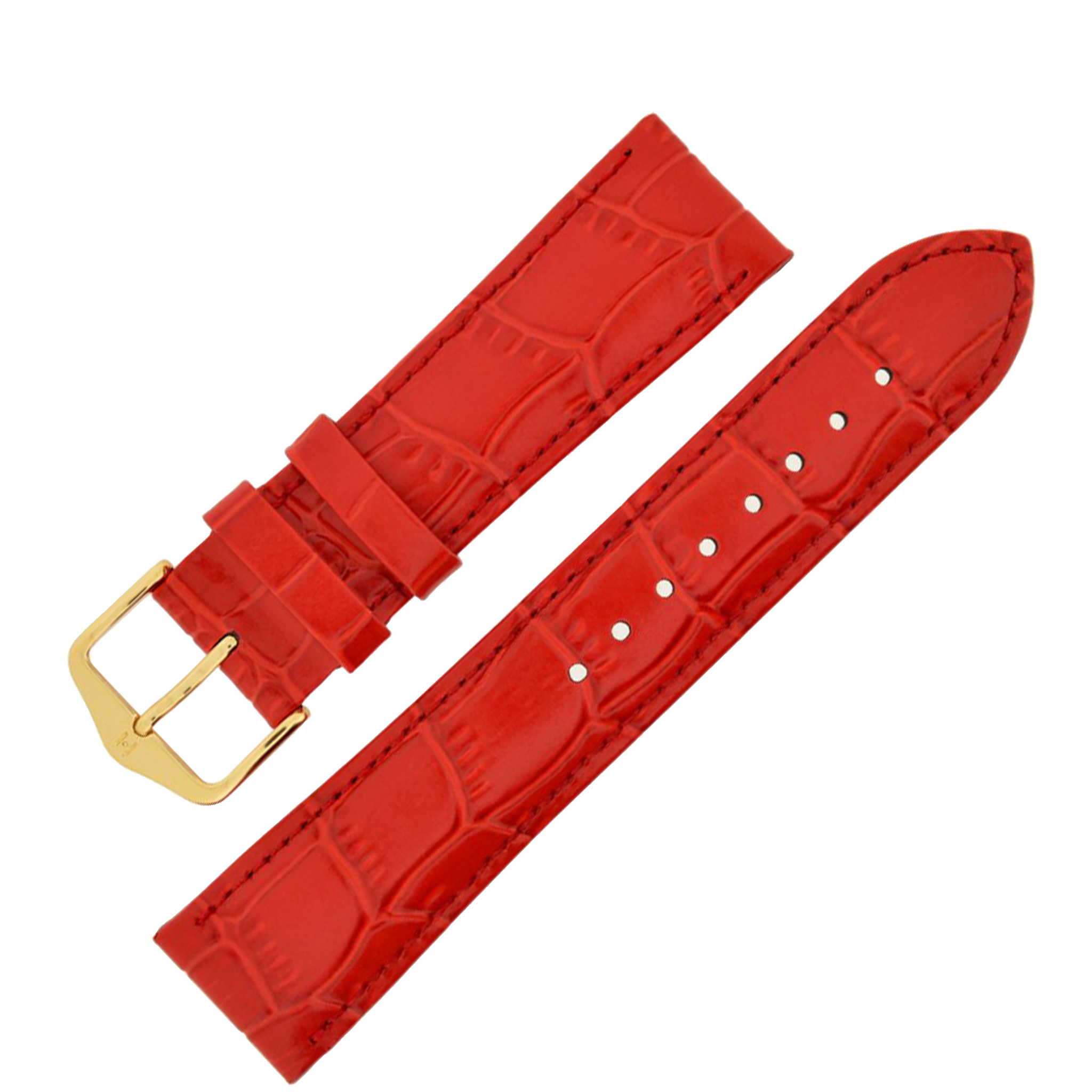 Hirsch LOUISIANALOOK Alligator Embossed Leather Watch Strap
