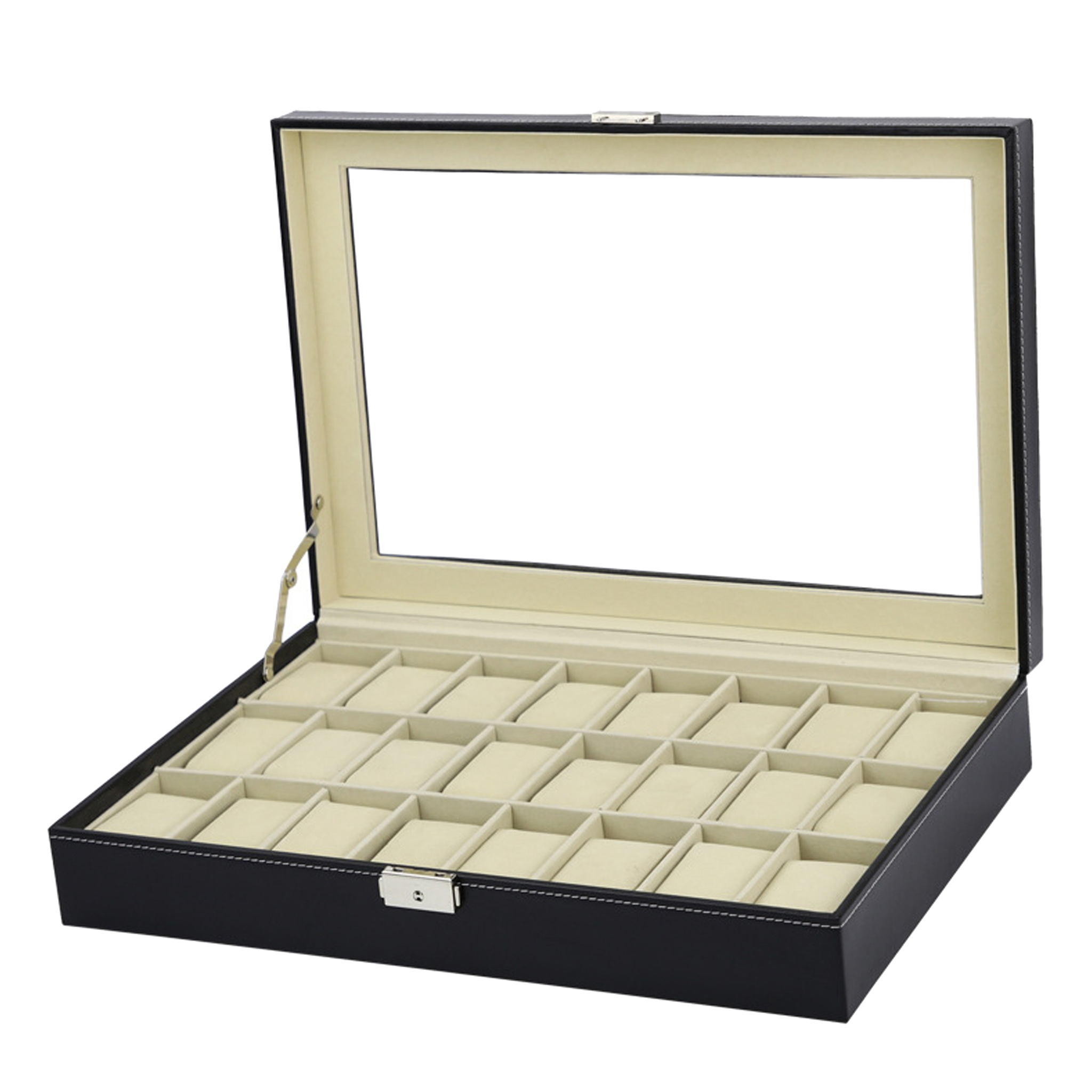 STRAPSCO - Black Watch Box for 24 Watches