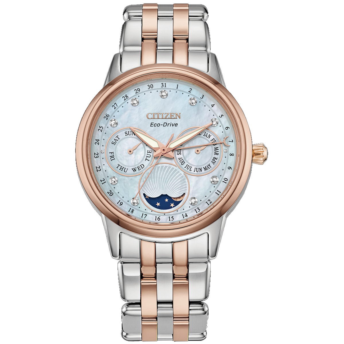 Citizen Eco-Drive - CALENDRIER Moonphase - Two-Tone Rose Gold
