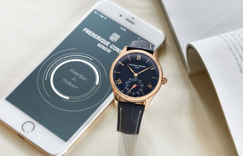 Frederique Constant - HOROLOGICAL SMARTWATCH - Rose Gold Tone with Navy Dial