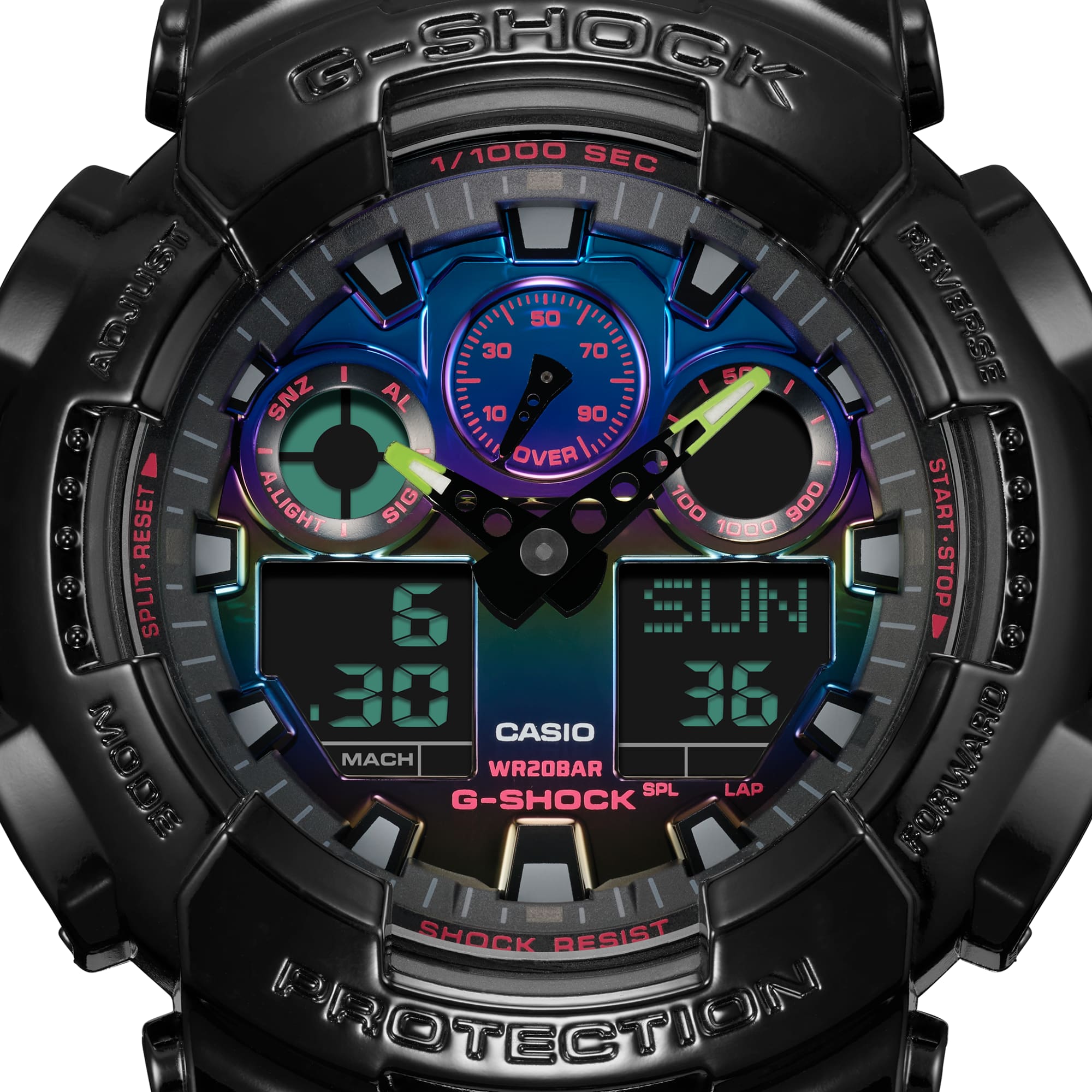 Casio G-Shock -  Ani/Digi - GA100RGB-1A
