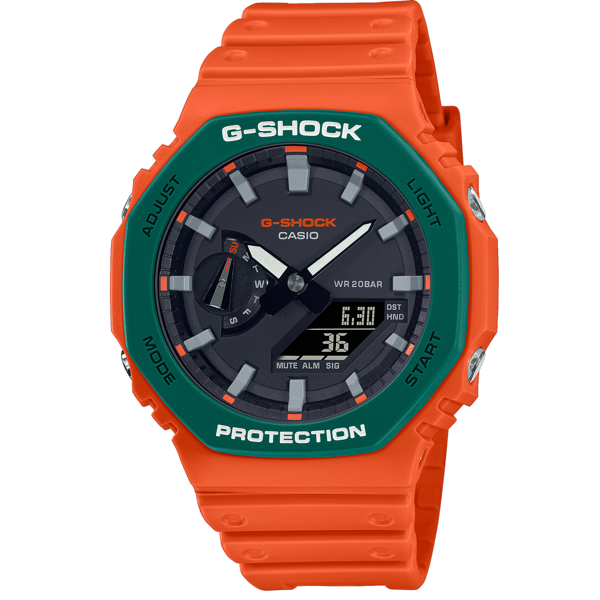 Casio G Shock GA2100 Series Carbon Square Orange