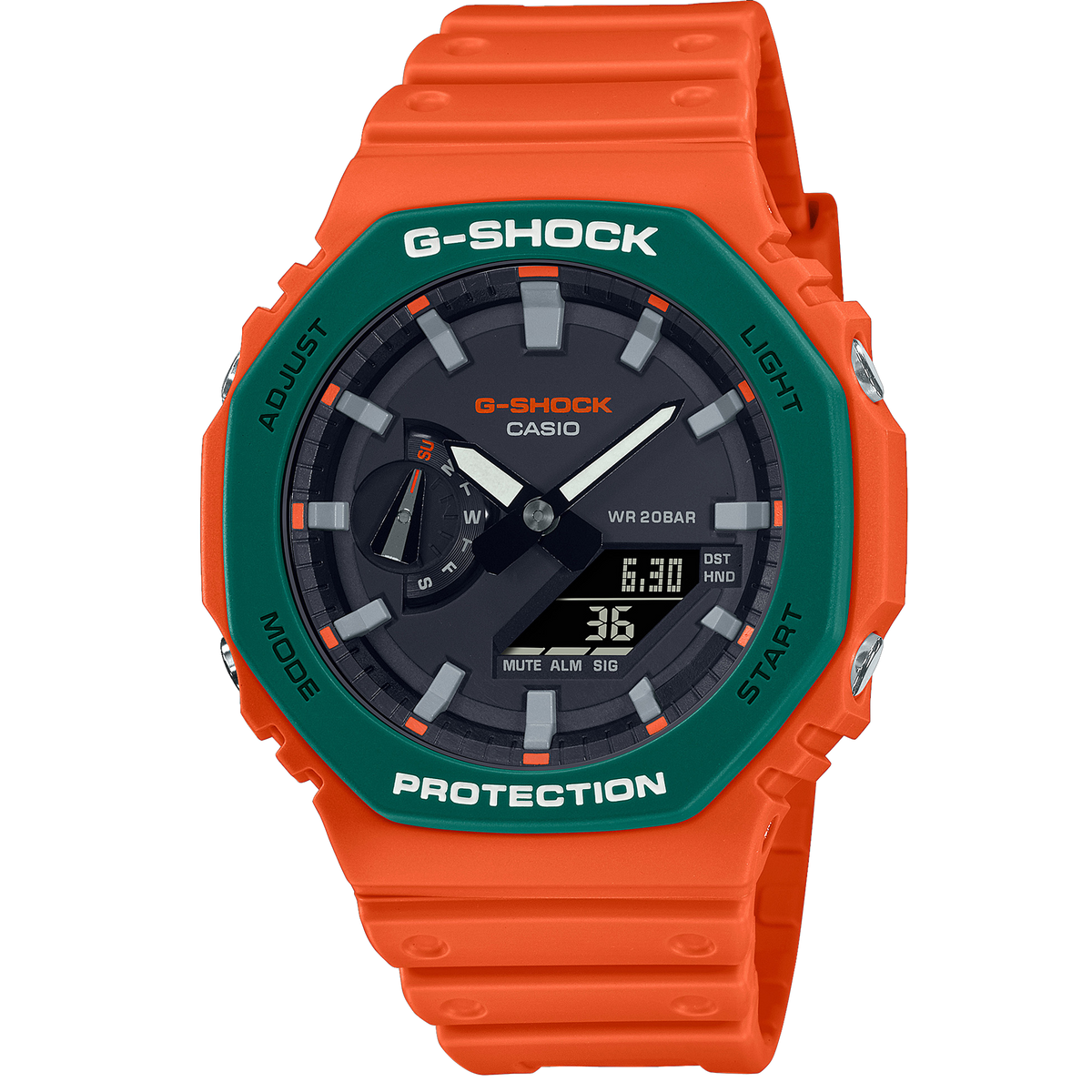 Casio G-Shock -  GA2100 Series - Carbon Square - Orange
