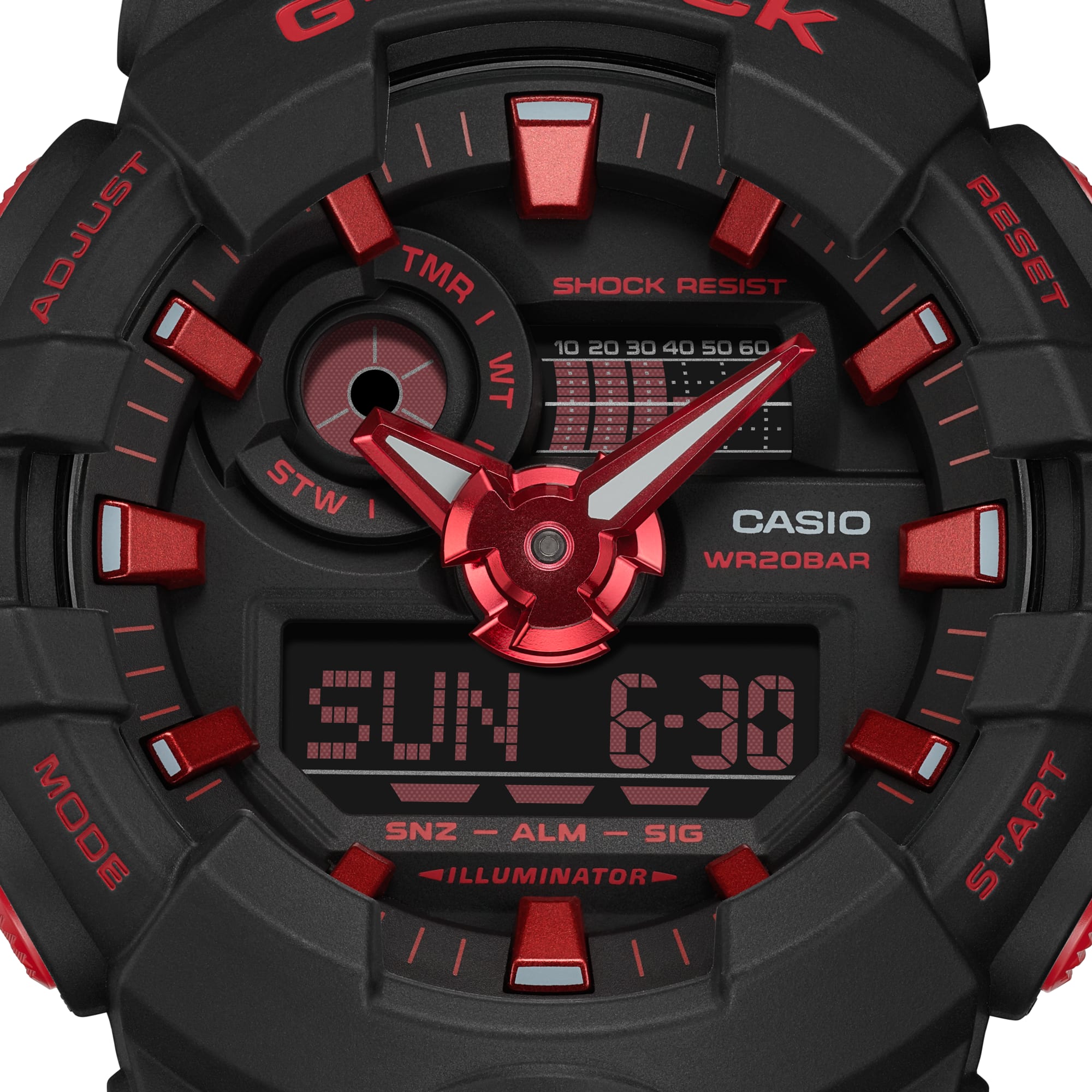 Casio G-Shock -  Ani/Digi - Ignite Red