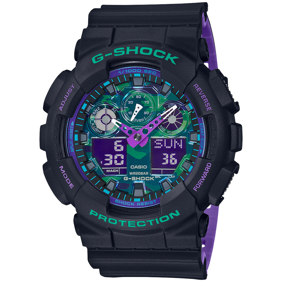 Casio G Shock Ani Digi Purple Camo Dial