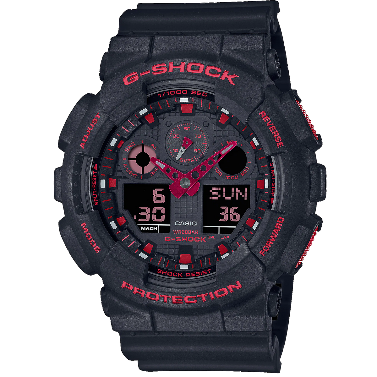 Casio G Shock Ani Digi Ignite Red