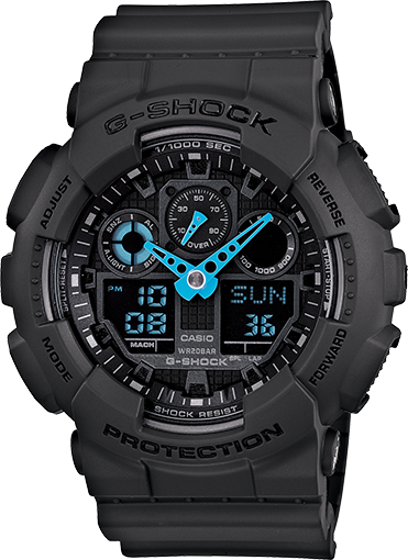 Casio G-Shock - Black ANI/DIGI Watch, Blue Accents