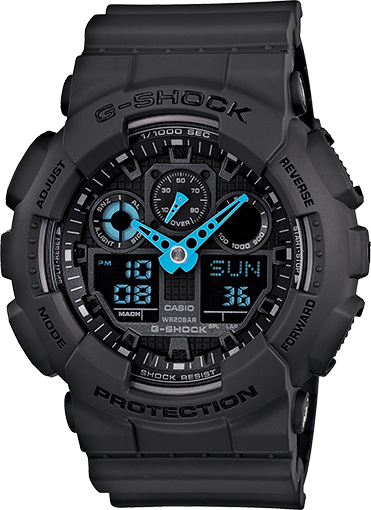 Casio G-Shock - Montre ANI/DIGI noire, accents bleus 