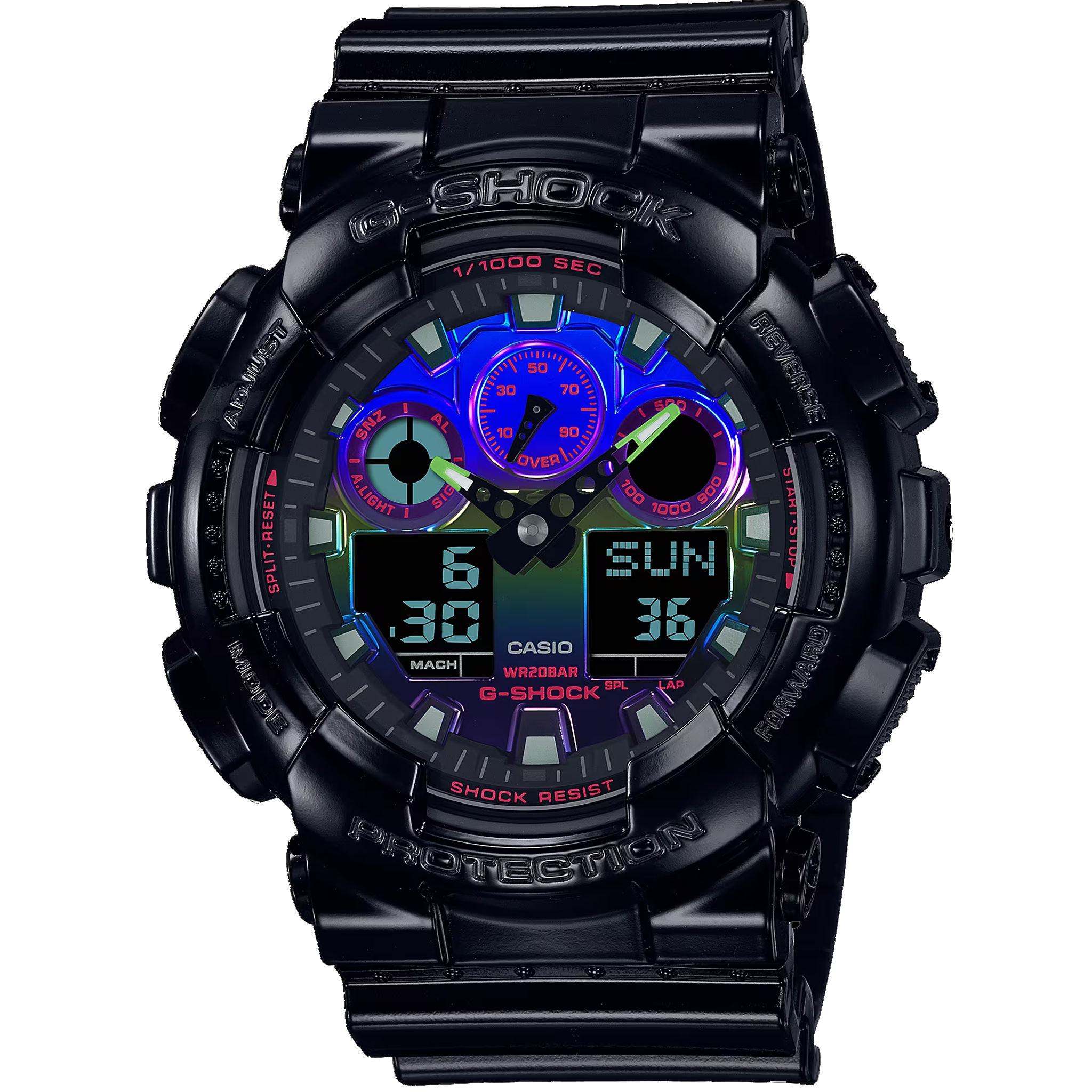 Casio G-Shock -  Ani/Digi - GA100RGB-1A