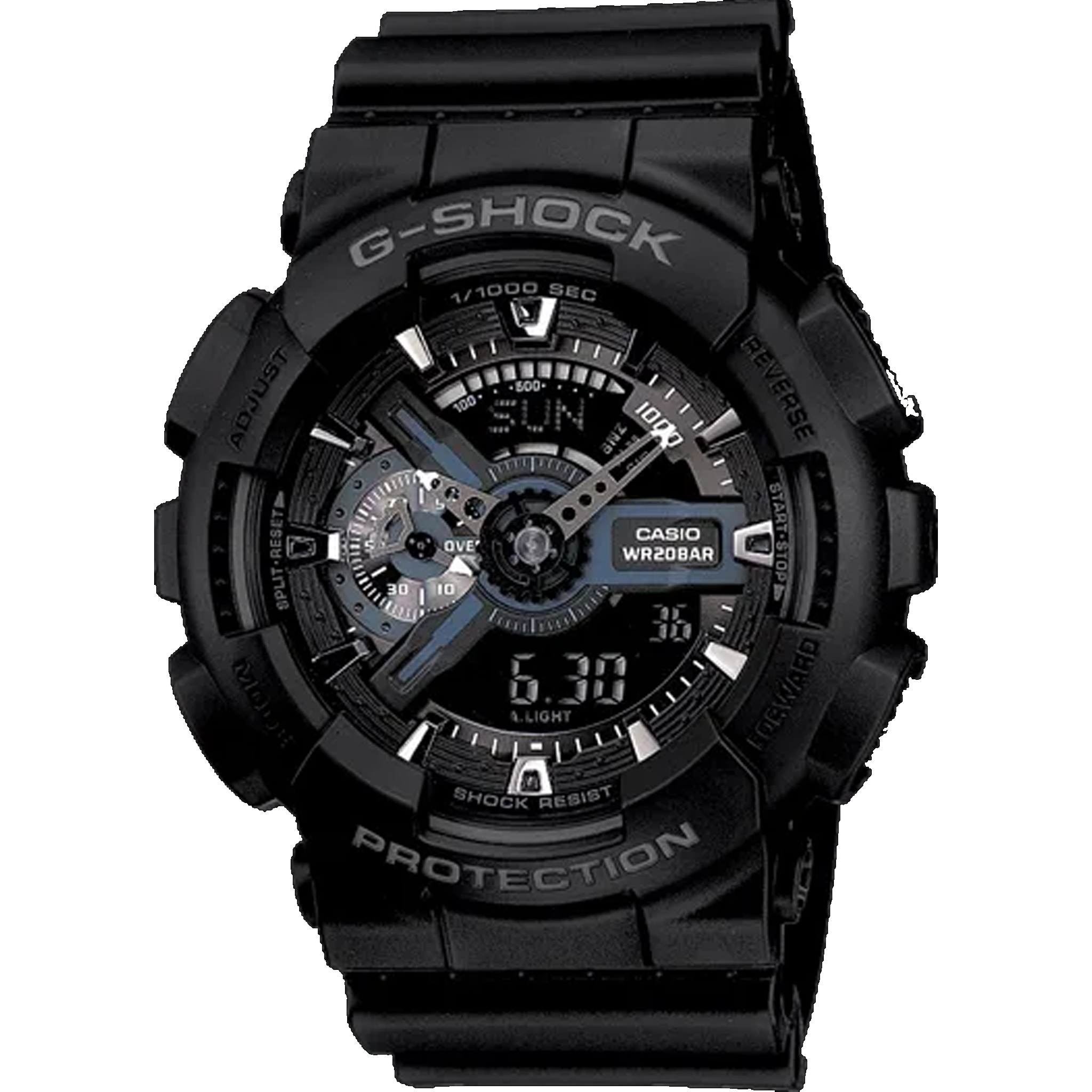Casio G-Shock -  Ani/Digi - Black and Silver GA110-1B