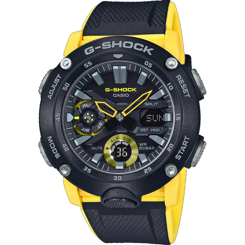 Casio G-Shock -  GA2000 Series - Carbon Core Guard - Black/Yellow