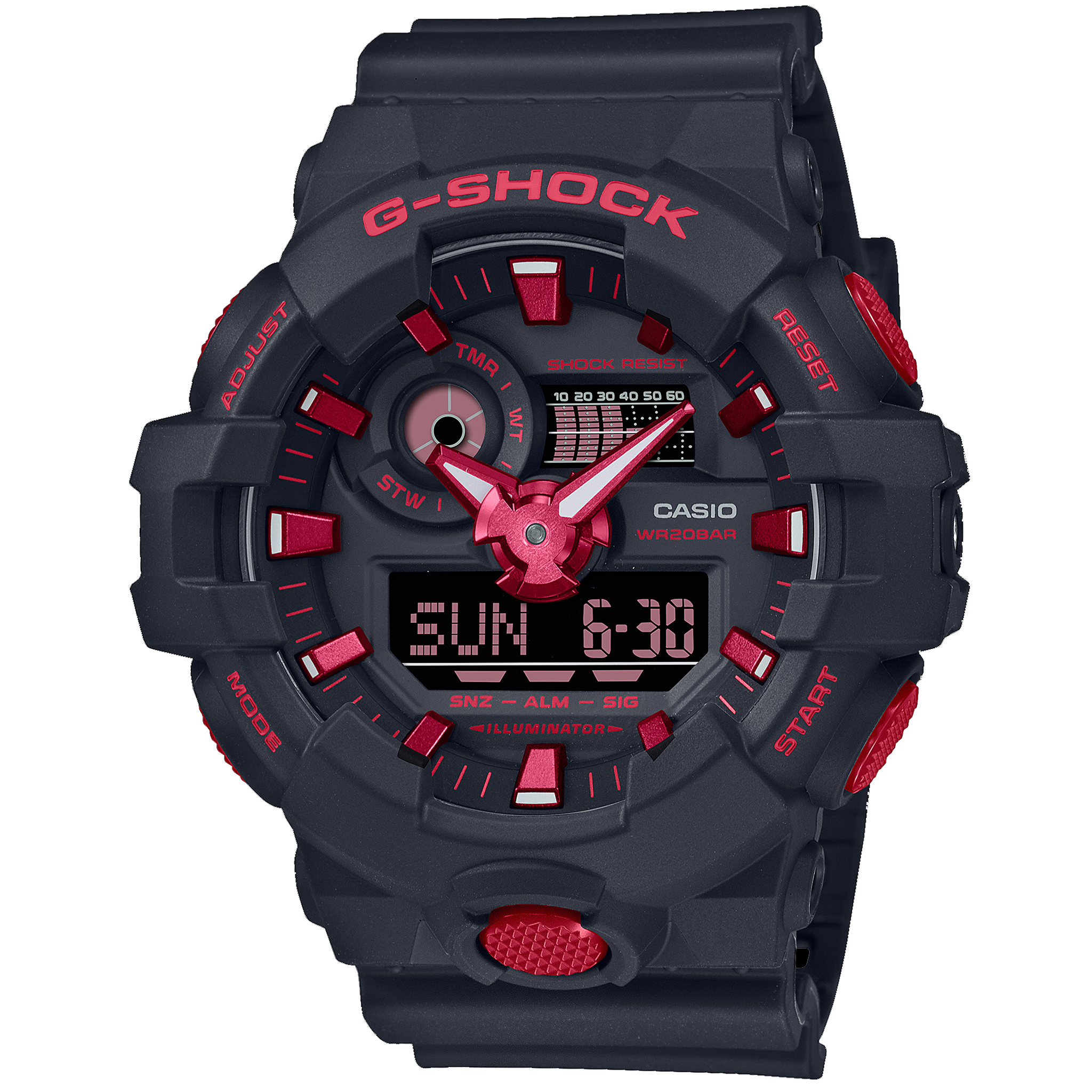 Casio G-Shock -  Ani/Digi - Ignite Red