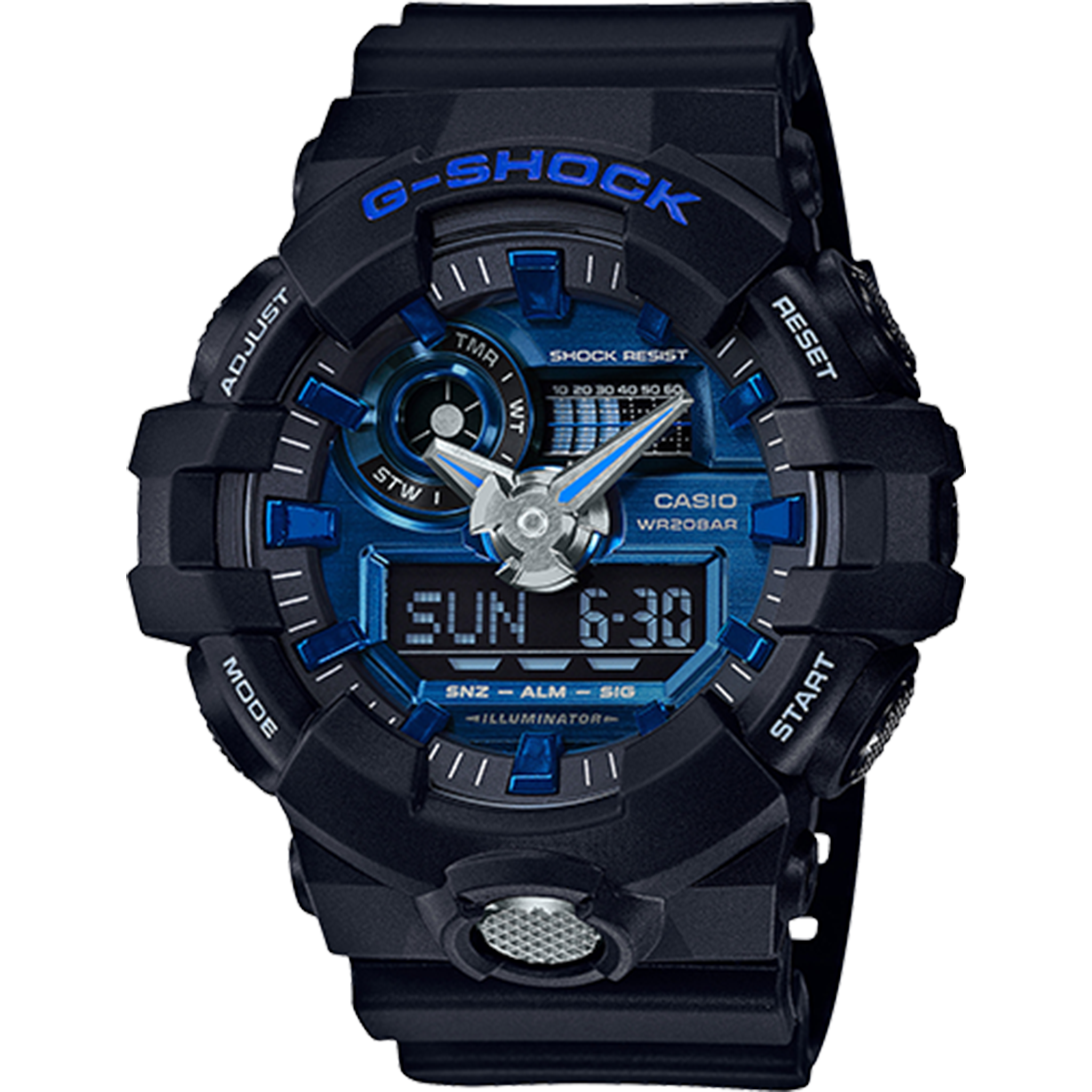 Casio G-Shock - Analog/Digital - Urban Black/Blue GA710-1A2