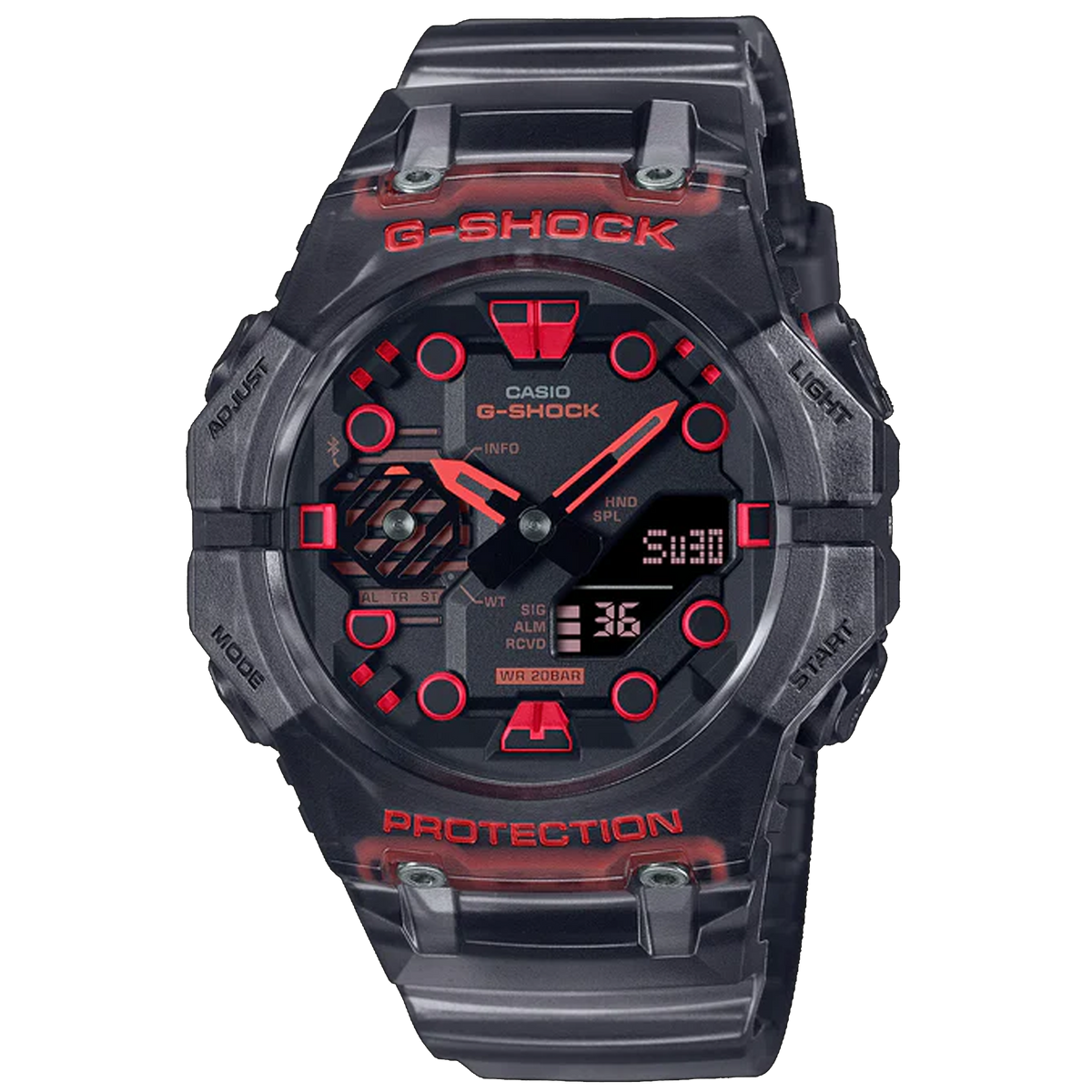 Casio G-Shock -  GAB001 - Translucent Black &amp; Red