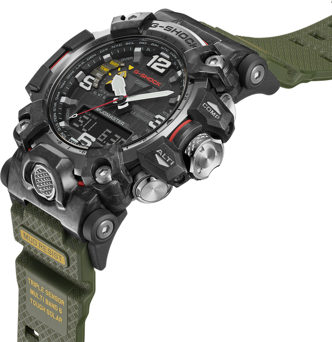 G Shock New Thinner Carbon Mudmaster Watch Solar Green