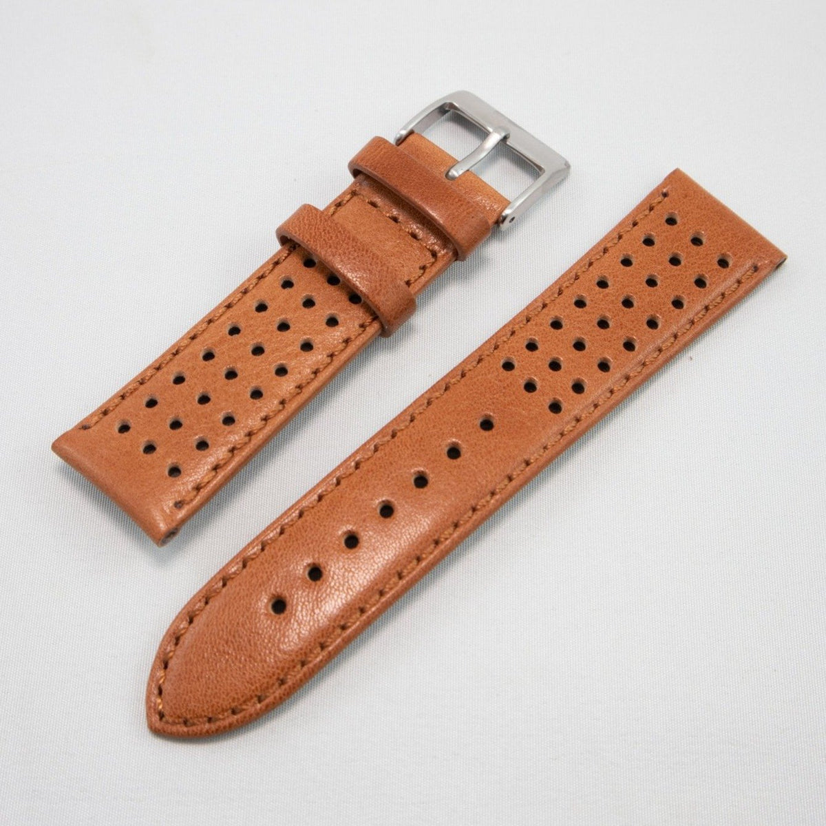Alpine Watchstrap - Smooth Stitched Perforated Leather