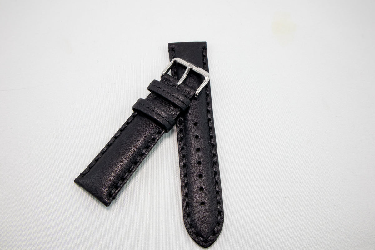 Alpine Watchstrap - Padded Double Stitched Bull Grain