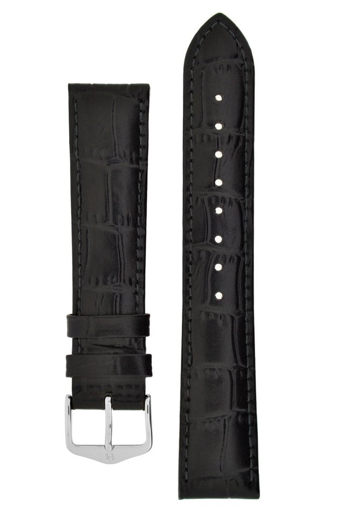 Hirsch LOUISIANALOOK Alligator Embossed Leather Watch Strap