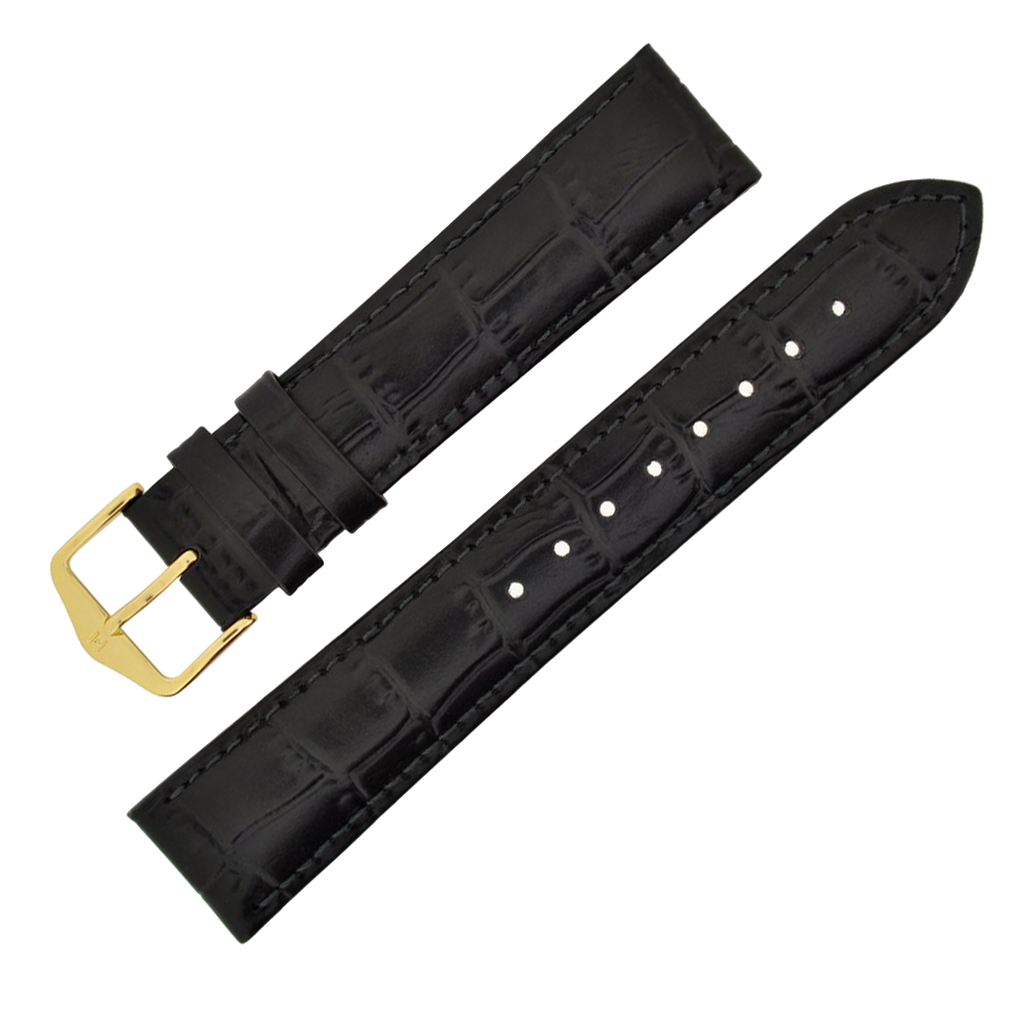 Hirsch LOUISIANALOOK Alligator Embossed Leather Watch Strap - /