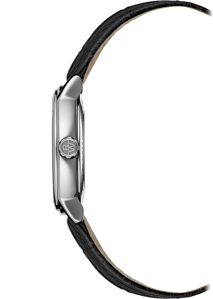 Raymond Weil Watch - MAESTRO Men&#39;s Black Automatic Date Watch, 39mm steel on leather strap